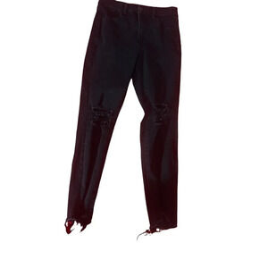 American‎ Eagle "The Dream Jean" Curvy Super Hi- Rise Distressed Black Jegging 4
